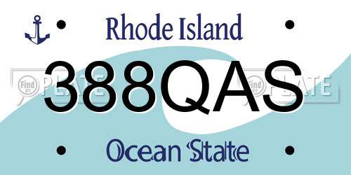388QAS Rhode Island License Plate