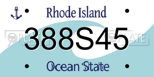 388S45 Rhode Island License Plate