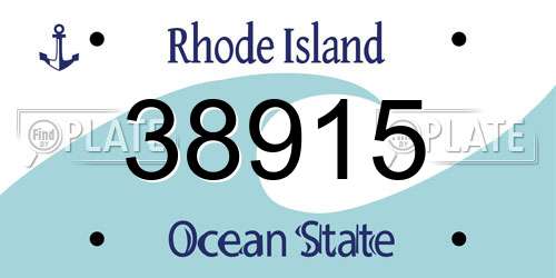 38915 Rhode Island License Plate