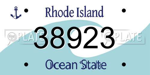 38923 Rhode Island License Plate