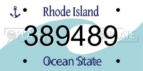 389489 Rhode Island License Plate