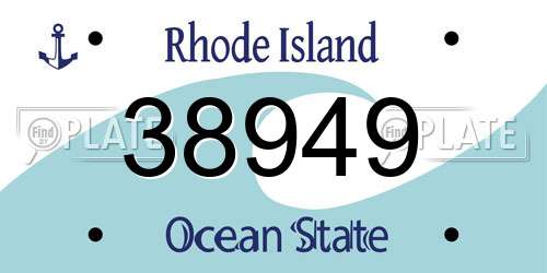38949 Rhode Island License Plate