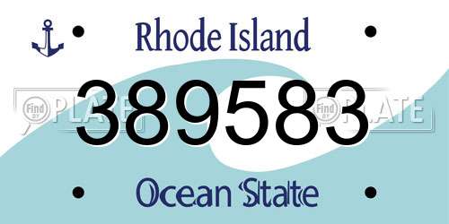 389583 Rhode Island License Plate