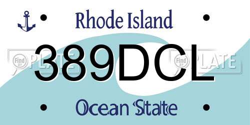 389DCL Rhode Island License Plate
