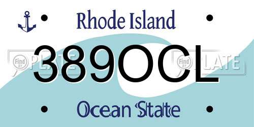 389OCL Rhode Island License Plate
