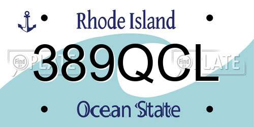389QCL Rhode Island License Plate