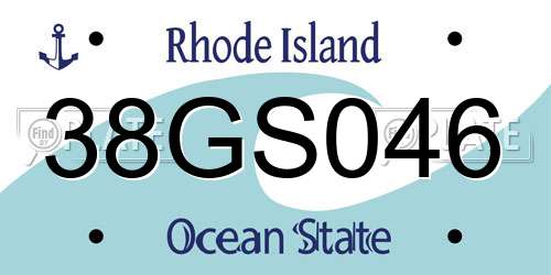 38GS046 Rhode Island License Plate