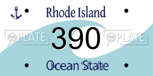 390 Rhode Island License Plate