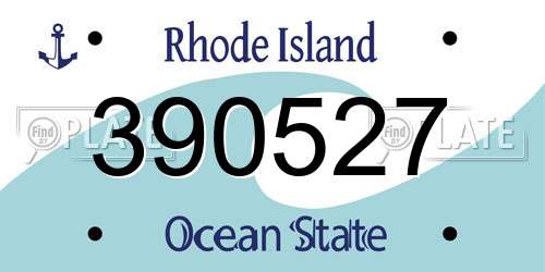 390527 Rhode Island License Plate
