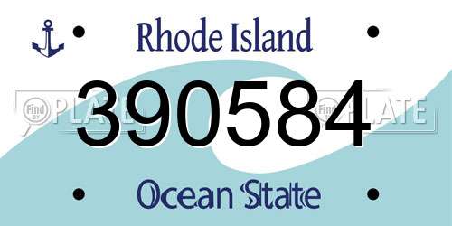 390584 Rhode Island License Plate