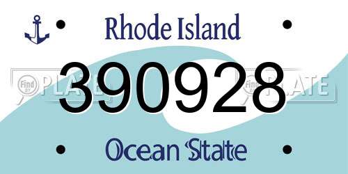 390928 Rhode Island License Plate
