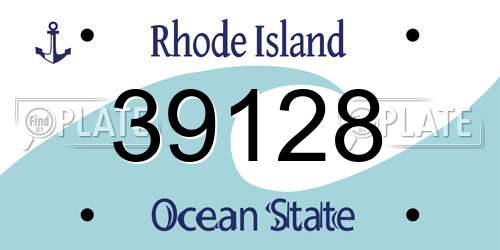 39128 Rhode Island License Plate