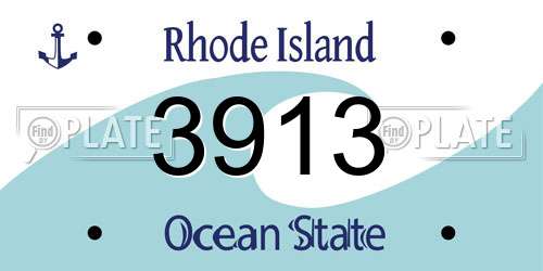 3913 Rhode Island License Plate