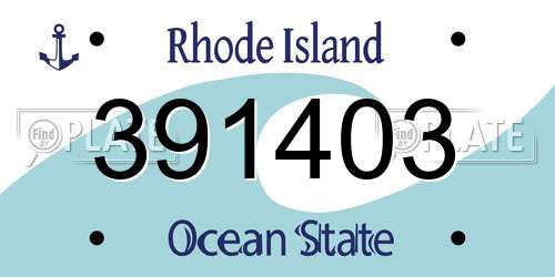 391403 Rhode Island License Plate