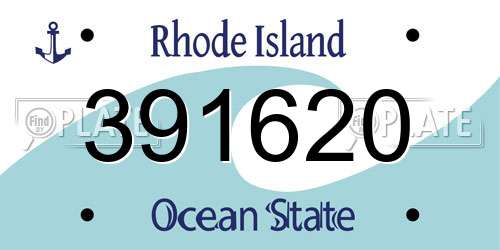 391620 Rhode Island License Plate