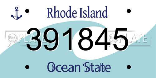 391845 Rhode Island License Plate