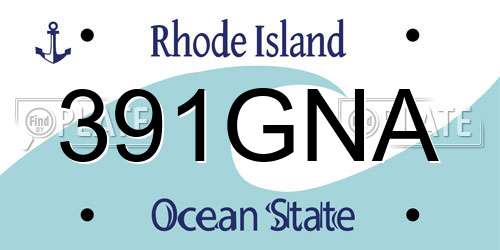 391GNA Rhode Island License Plate