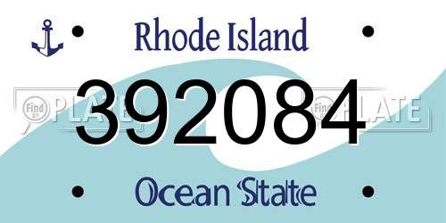 392084 Rhode Island License Plate
