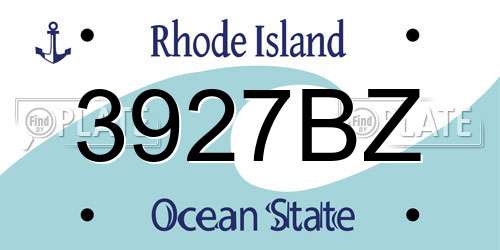 3927BZ Rhode Island License Plate
