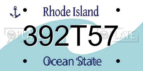 392T57 Rhode Island License Plate