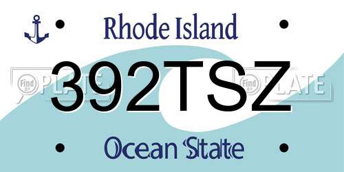 392TSZ Rhode Island License Plate