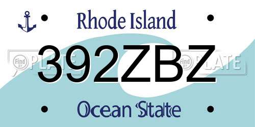 392ZBZ Rhode Island License Plate