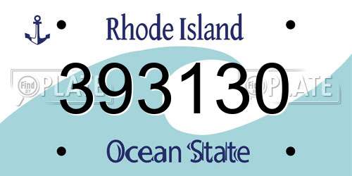 393130 Rhode Island License Plate