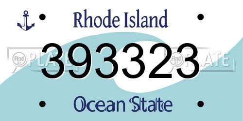 393323 Rhode Island License Plate