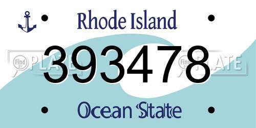 393478 Rhode Island License Plate