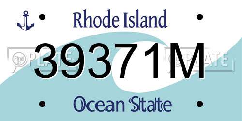 39371M Rhode Island License Plate