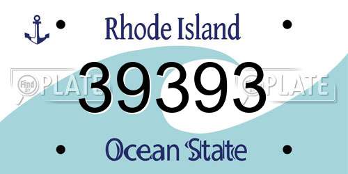 39393 Rhode Island License Plate