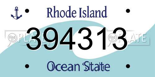 394313 Rhode Island License Plate