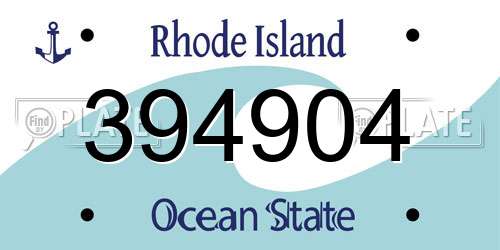 394904 Rhode Island License Plate