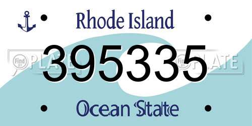 395335 Rhode Island License Plate