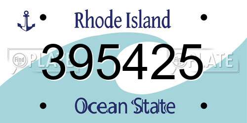 395425 Rhode Island License Plate