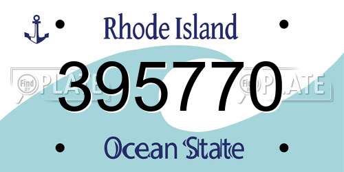 395770 Rhode Island License Plate