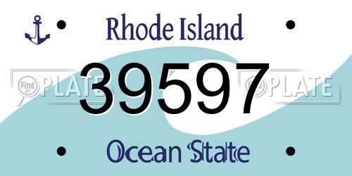 39597 Rhode Island License Plate