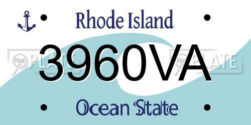 3960VA Rhode Island License Plate