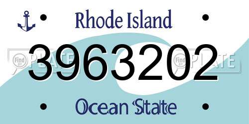 3963202 Rhode Island License Plate