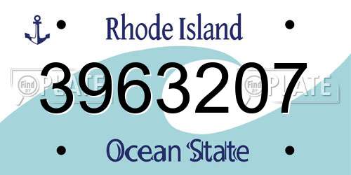 3963207 Rhode Island License Plate