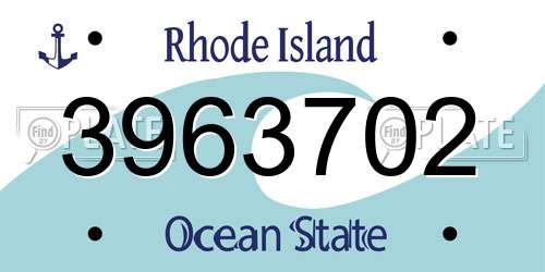 3963702 Rhode Island License Plate