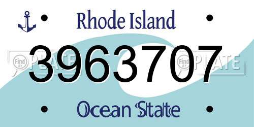 3963707 Rhode Island License Plate