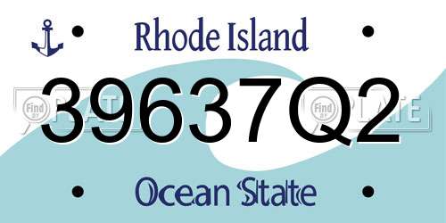 39637Q2 Rhode Island License Plate