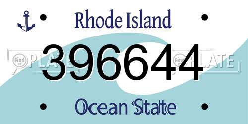 396644 Rhode Island License Plate