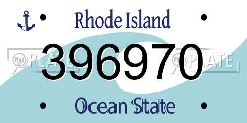 396970 Rhode Island License Plate