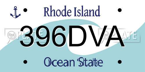 396DVA Rhode Island License Plate