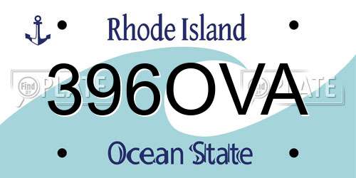 396OVA Rhode Island License Plate