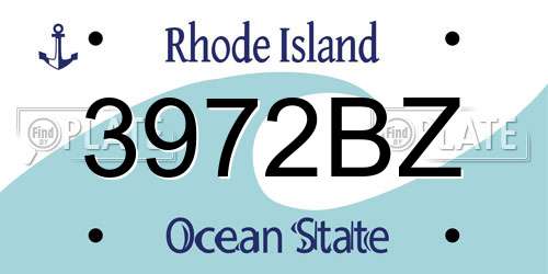 3972BZ Rhode Island License Plate