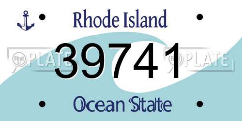 39741 Rhode Island License Plate