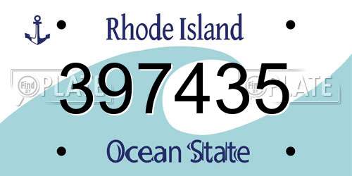397435 Rhode Island License Plate
